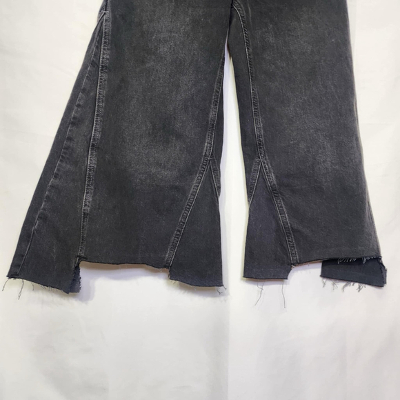 Free People We The Free Womens Ripple Wide Leg Cropped Pieced Jeans Size 25 - Picture 5 of 12